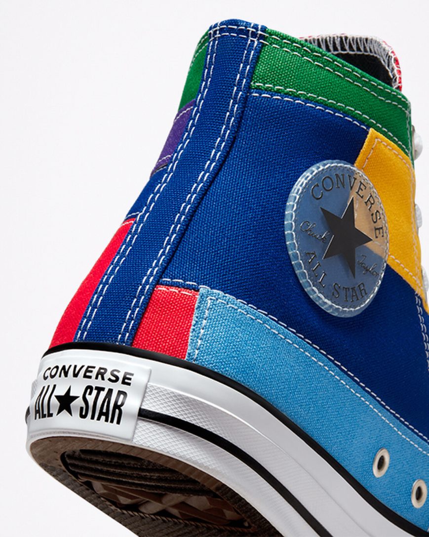 Tenisky Vysoke Converse Chuck Taylor All Star Patchwork Damske Červené Modre | SK BZXYK8